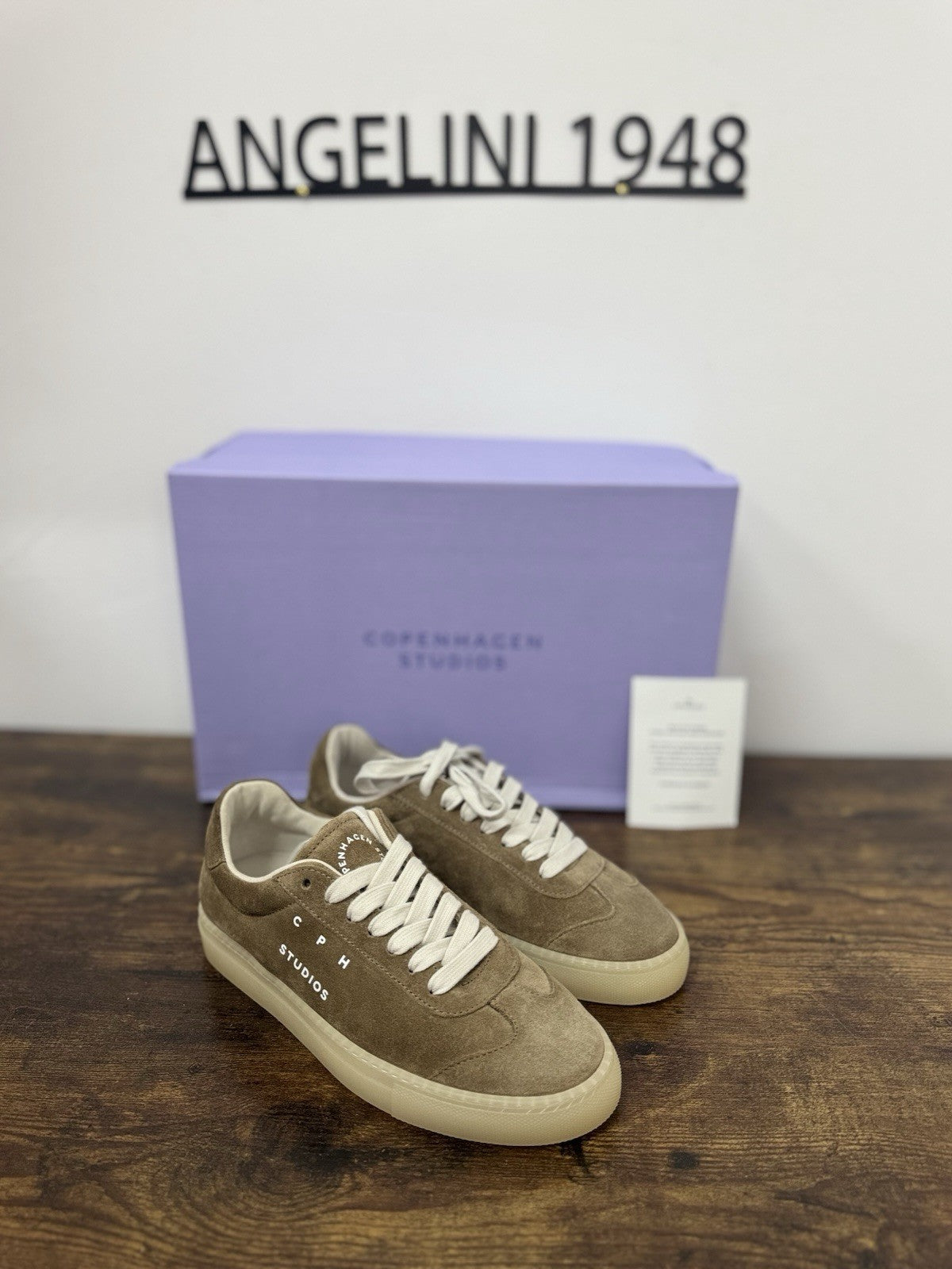 Copenhagen Sneaker Pelle Suede Taupe  Logo   Causal Donna  36