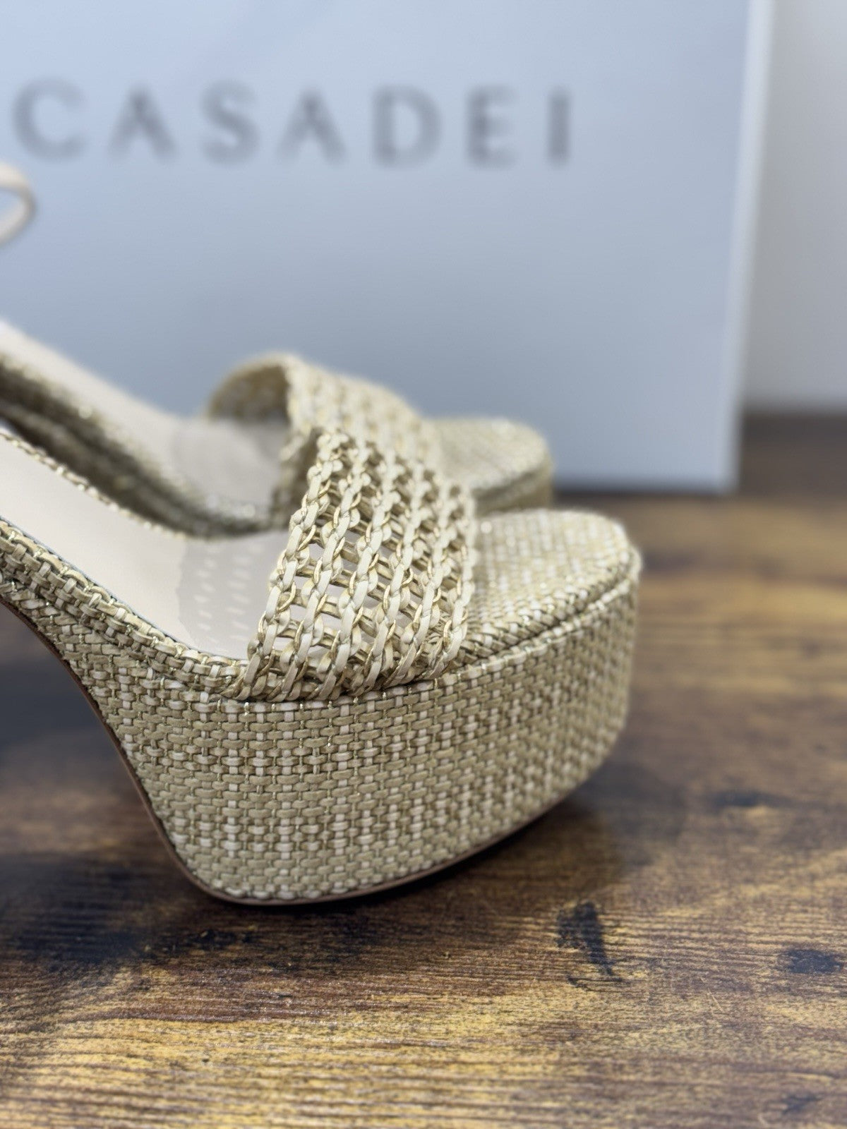 Casadei Sandalo Goldeneye Isa Platform Bambù  Luxury Casadei 36