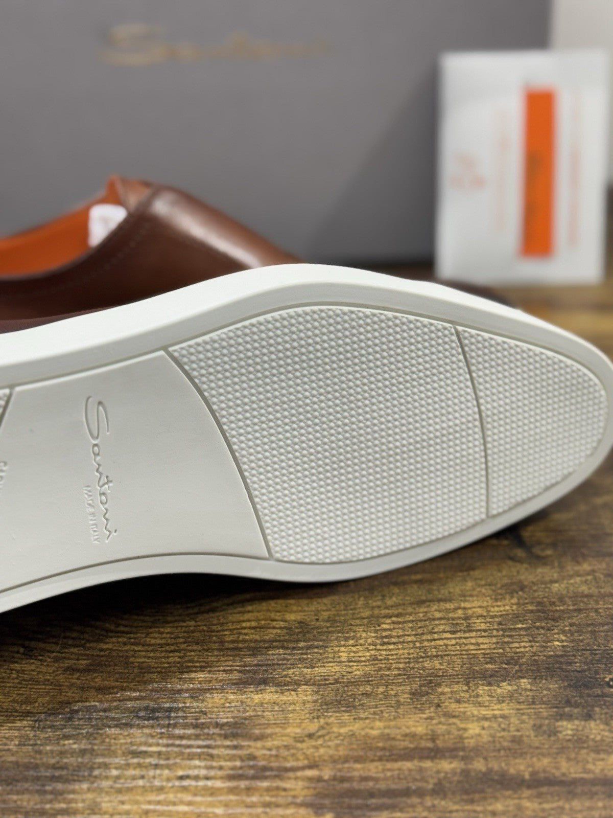 Santoni Scarpa Uomo Pelle Cuoio No Lace Luxury Santoni Uomo 41
