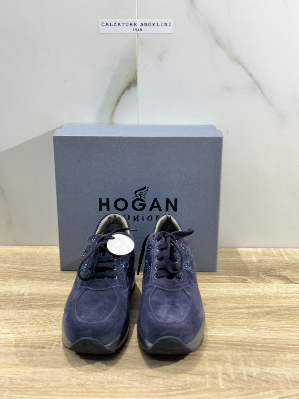 Hogan Junior Interactive Bambina Suede Blu   Strass Casual Baby Hogan 31