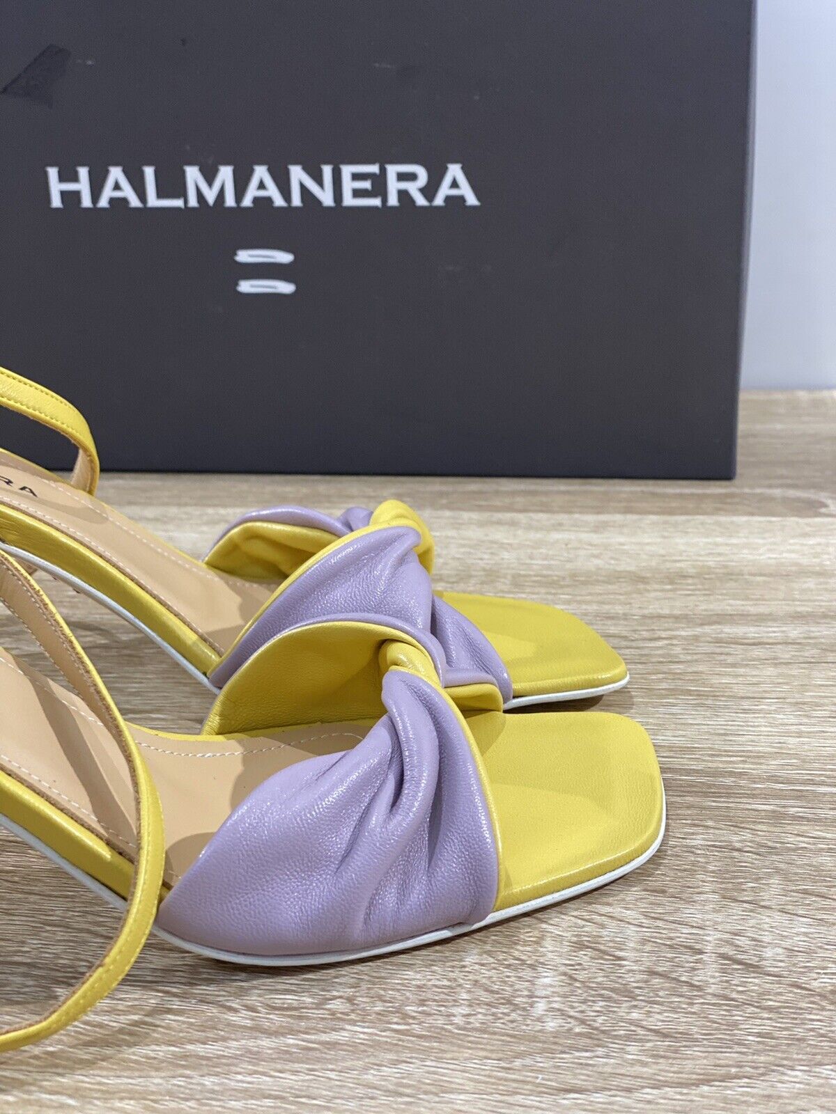 Halmanera Sandalo donna  in pelle Malva Giallo  36