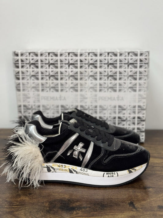Premiata Sneaker Holly Velluto Nero     Casual Premiata Scarpa Donna 36
