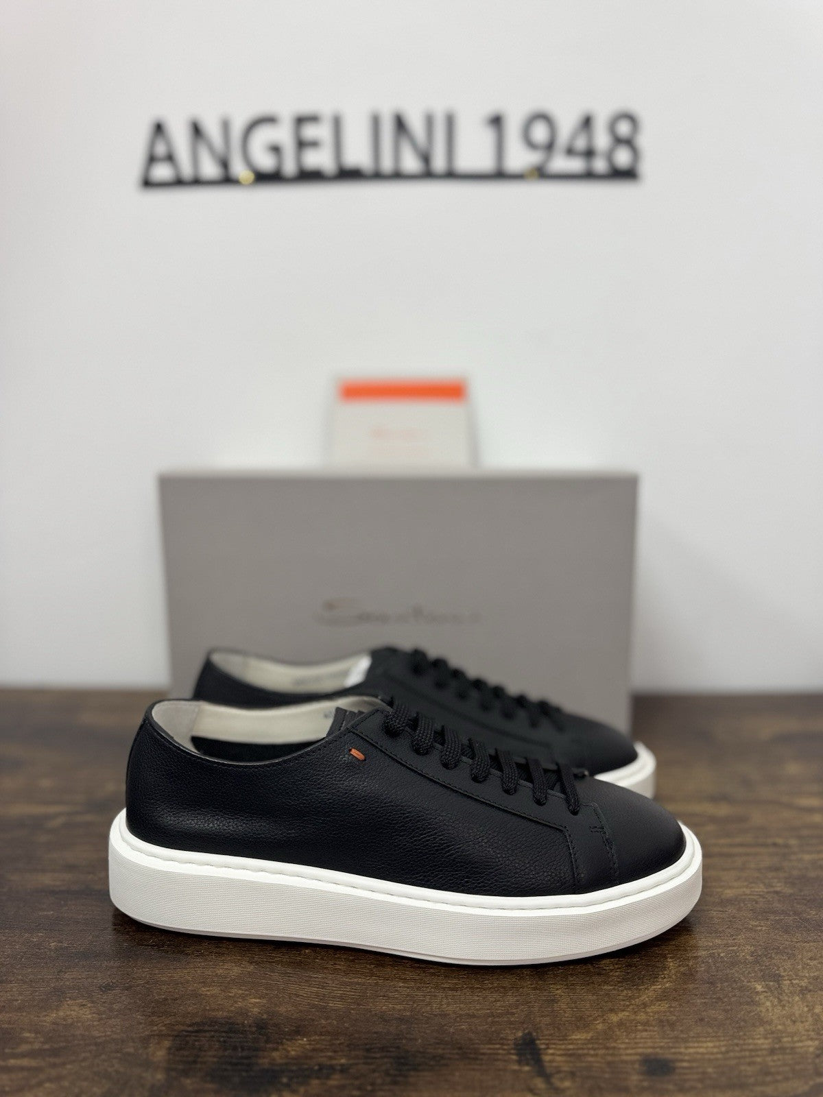 Santoni Sneaker Icon Pelle Nera   Casual Scarpa Santoni 40