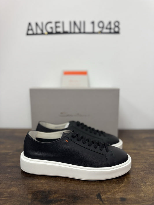 Santoni Sneaker Icon Pelle Nera   Casual Scarpa Santoni 40