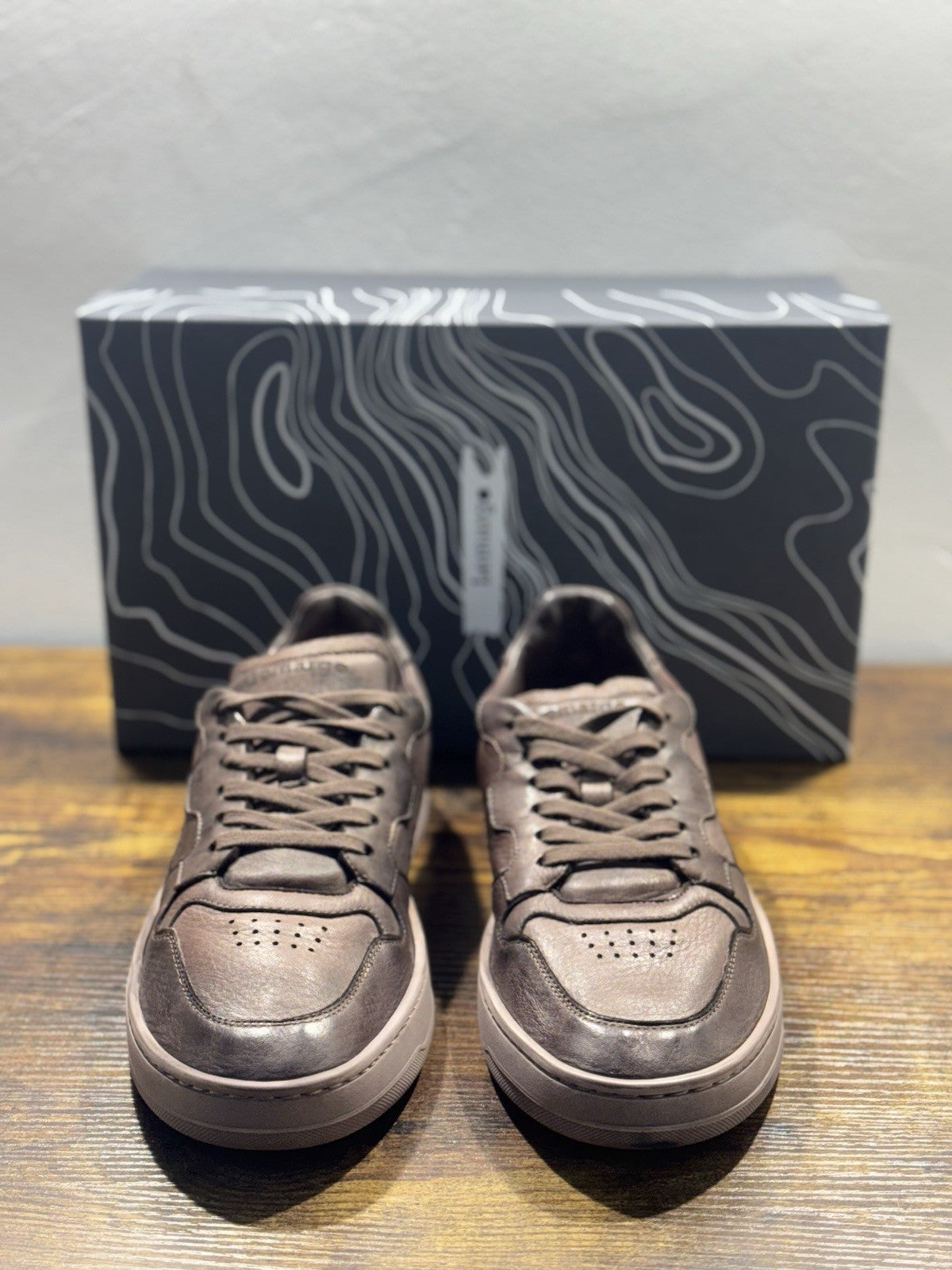 Lemargo Sneaker Pelle Cervo Testa Moro  Casual Luxury Handmade Uomo 42