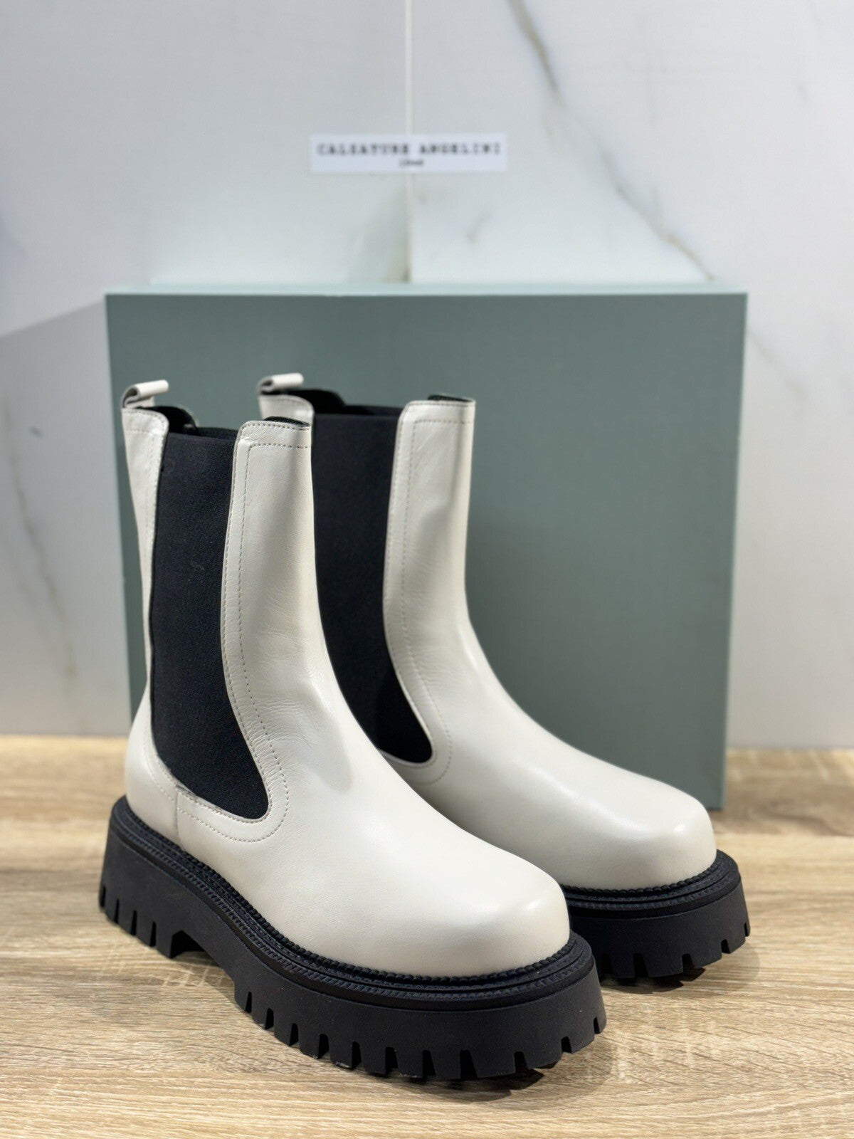 Brando Stivaletto Chelsea Boot Chucky Donna Pelle Bianco   Made In Italy 41