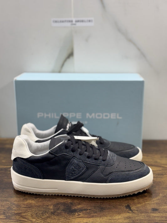 Philippe Model Nice Low Men Sneaker Uomo Pelle E Suede Nero  41