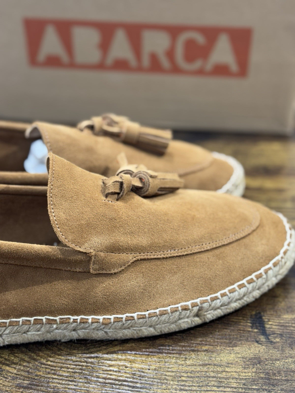 Abarca Espadrilles Suede Cuoio Casual Uomo 45