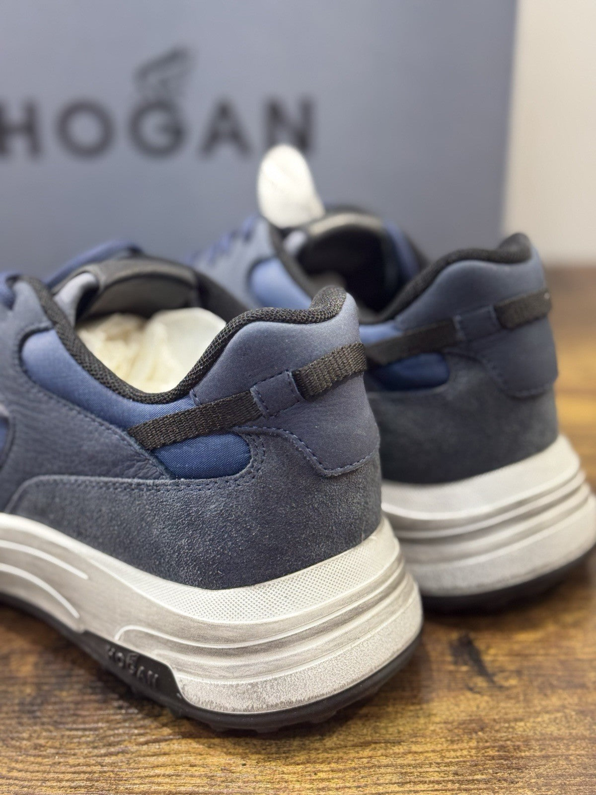 Hogan New Hyperlight Sneaker Pelle Blu   Memory Foam Luxury Hogan Uomo 43