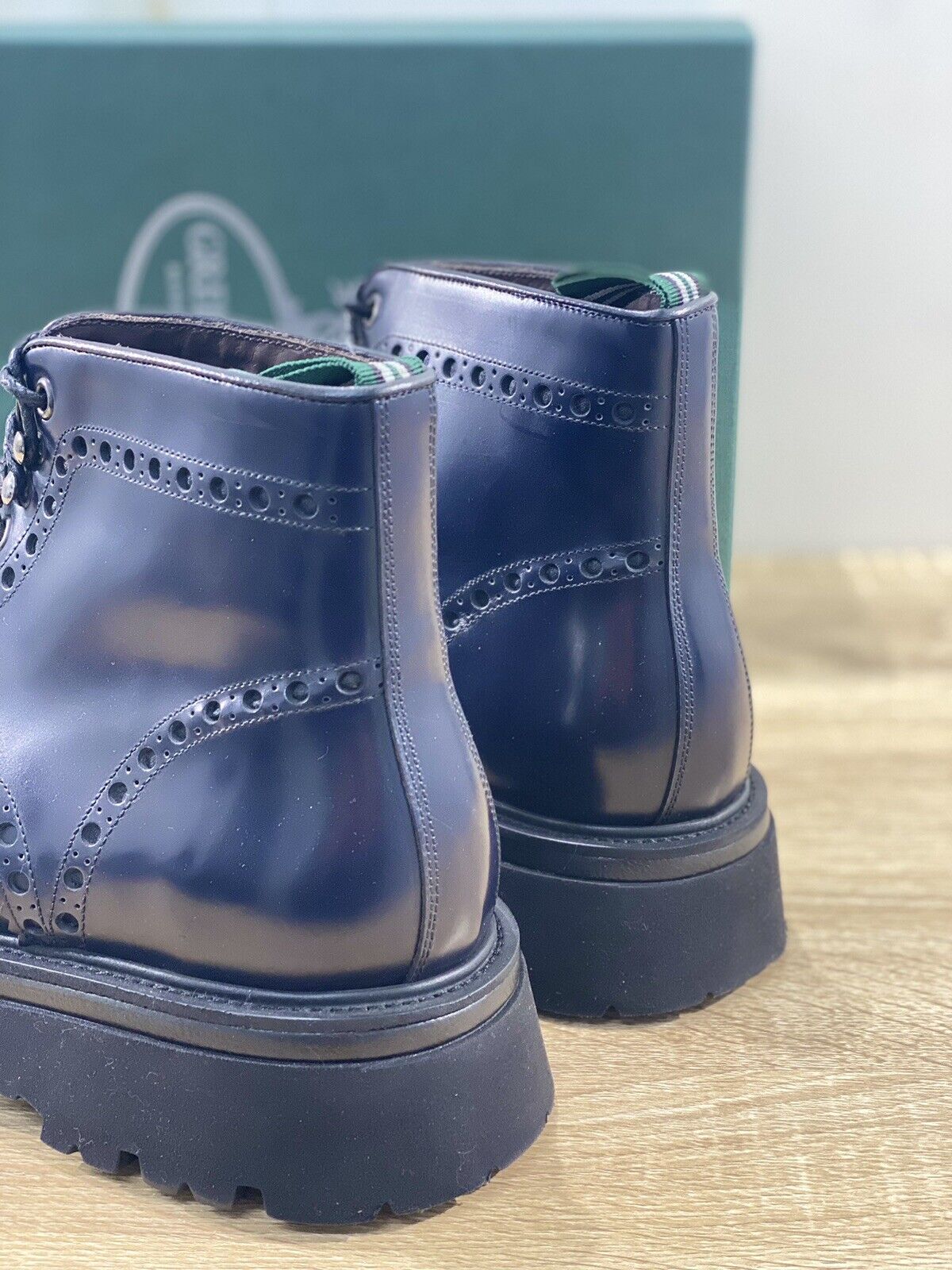 Green George Polacco uomo Pelle Blu Polish Binder Extra Light boot 42