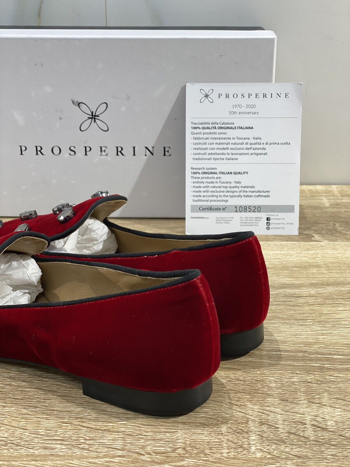 Prosperine Mocassino donna in Velluto Rosso luxury made in italy 37