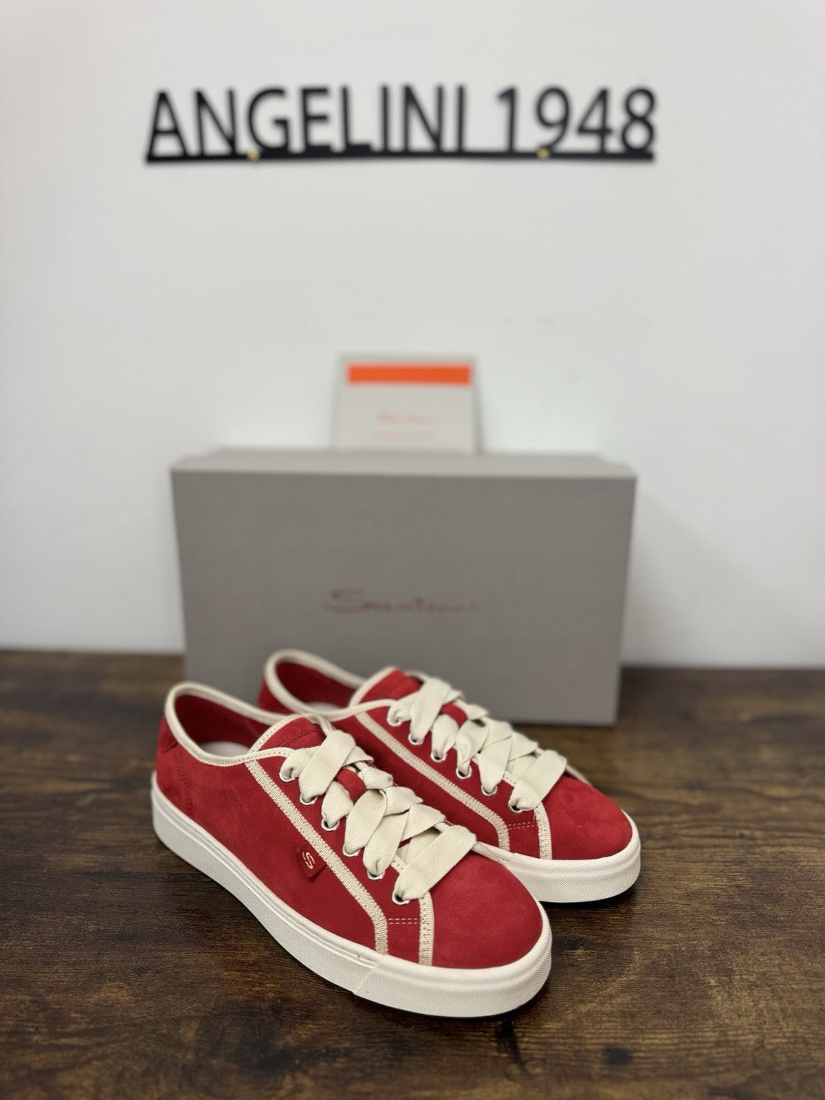 Santoni Sneaker Icon Pelle  Suede Rossa    Casual Scarpa Santoni 38.5