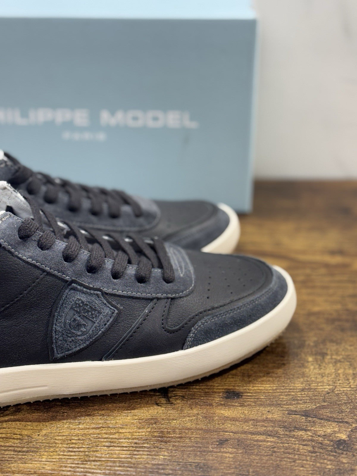 Philippe Model Nice Mid Men Sneaker Uomo Pelle E Suede Nero  41