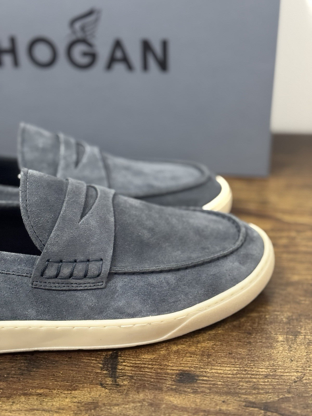 Hogan Mocassino Cool Suede Blu Memory Foam Causal Hogan Uomo 40