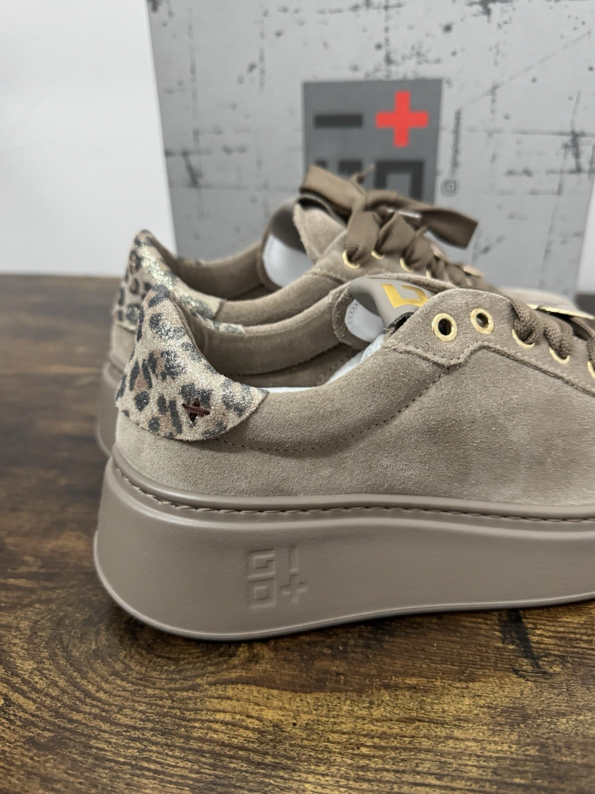 Gio + Sneaker Suede Tortora  Zeppa Extra Light Donna 38