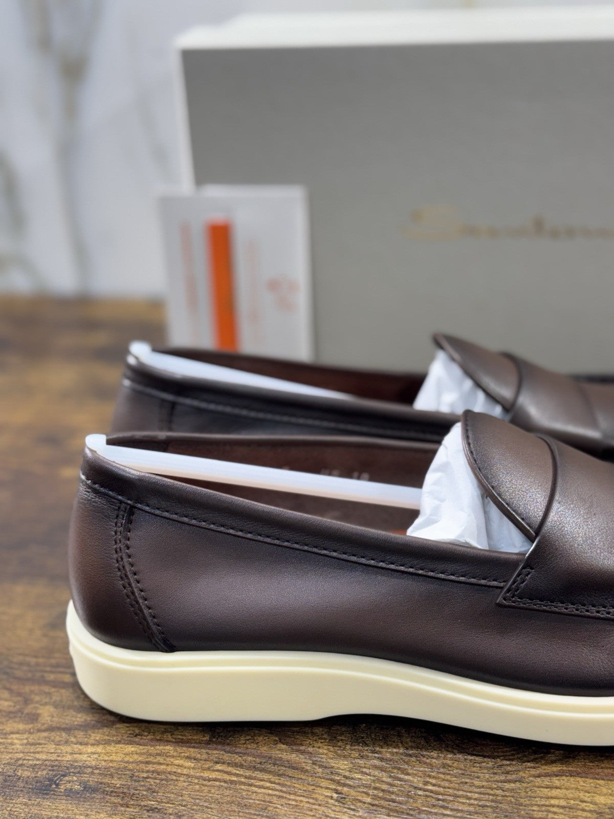 Santoni Mocassino Summer Walk Pelle Dark Brown  Luxury Santoni Scarpe Uomo 43