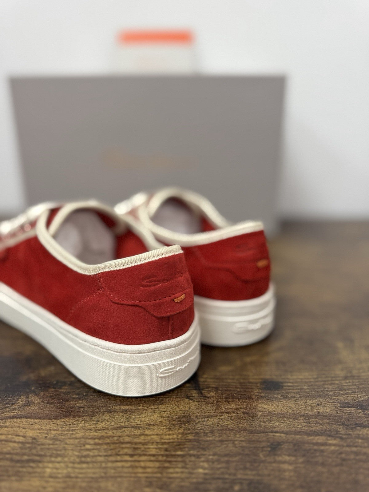 Santoni Sneaker Icon Pelle  Suede Rossa    Casual Scarpa Santoni 38.5