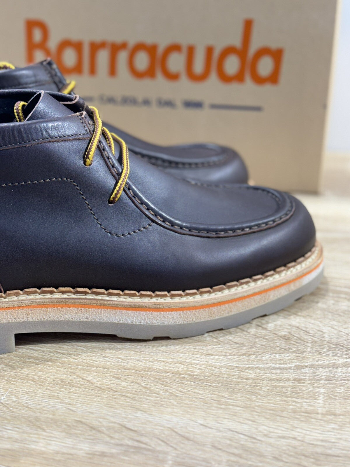 Barracuda Polacchino  Uomo    Fully Made In Italy  Pelle Marrone  Casual Boot 45
