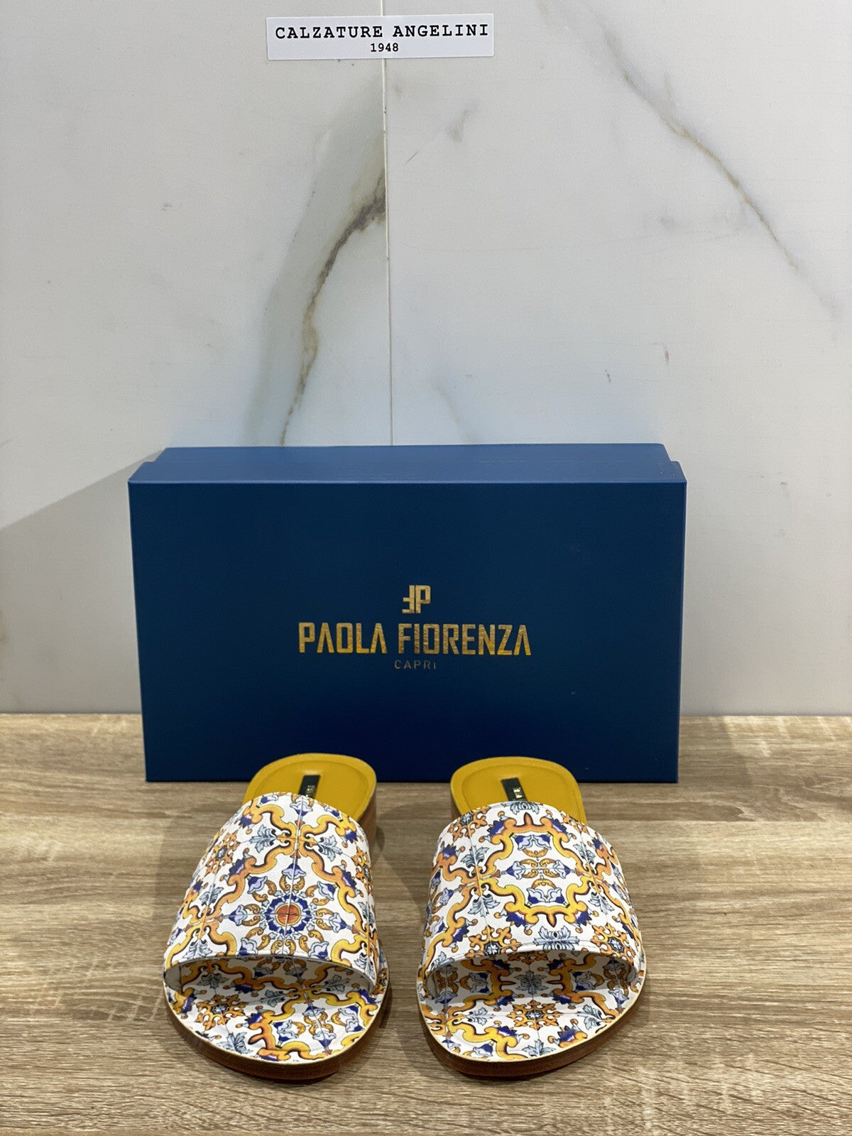 Paola Fiorenza Capri Sandalo Donna Maiolica Giallo Fatte A Mano 37