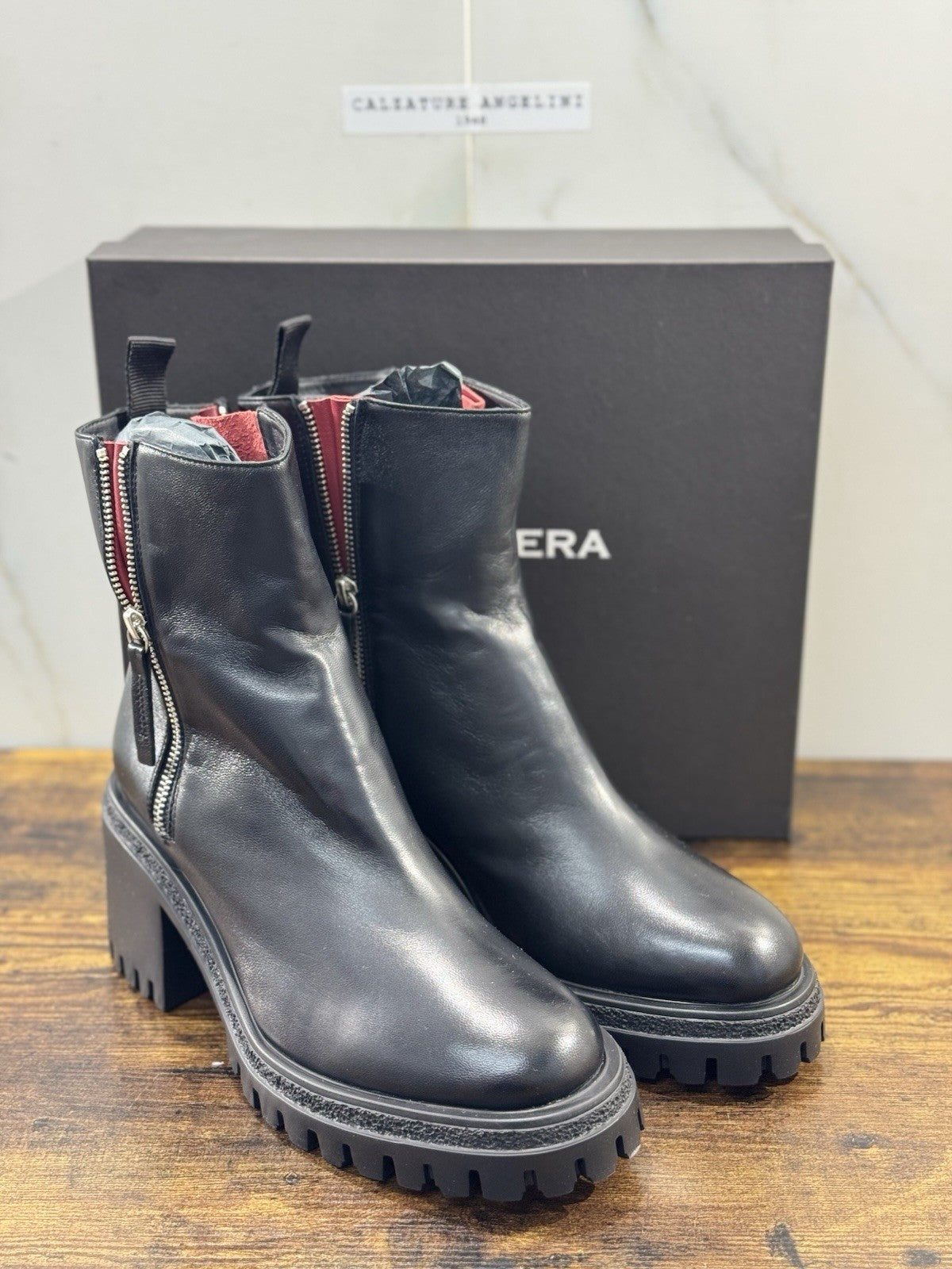 HALMANERA Stivaletto    Pelle Nero  Con Tacco Luxury Made In Italy Donna 41