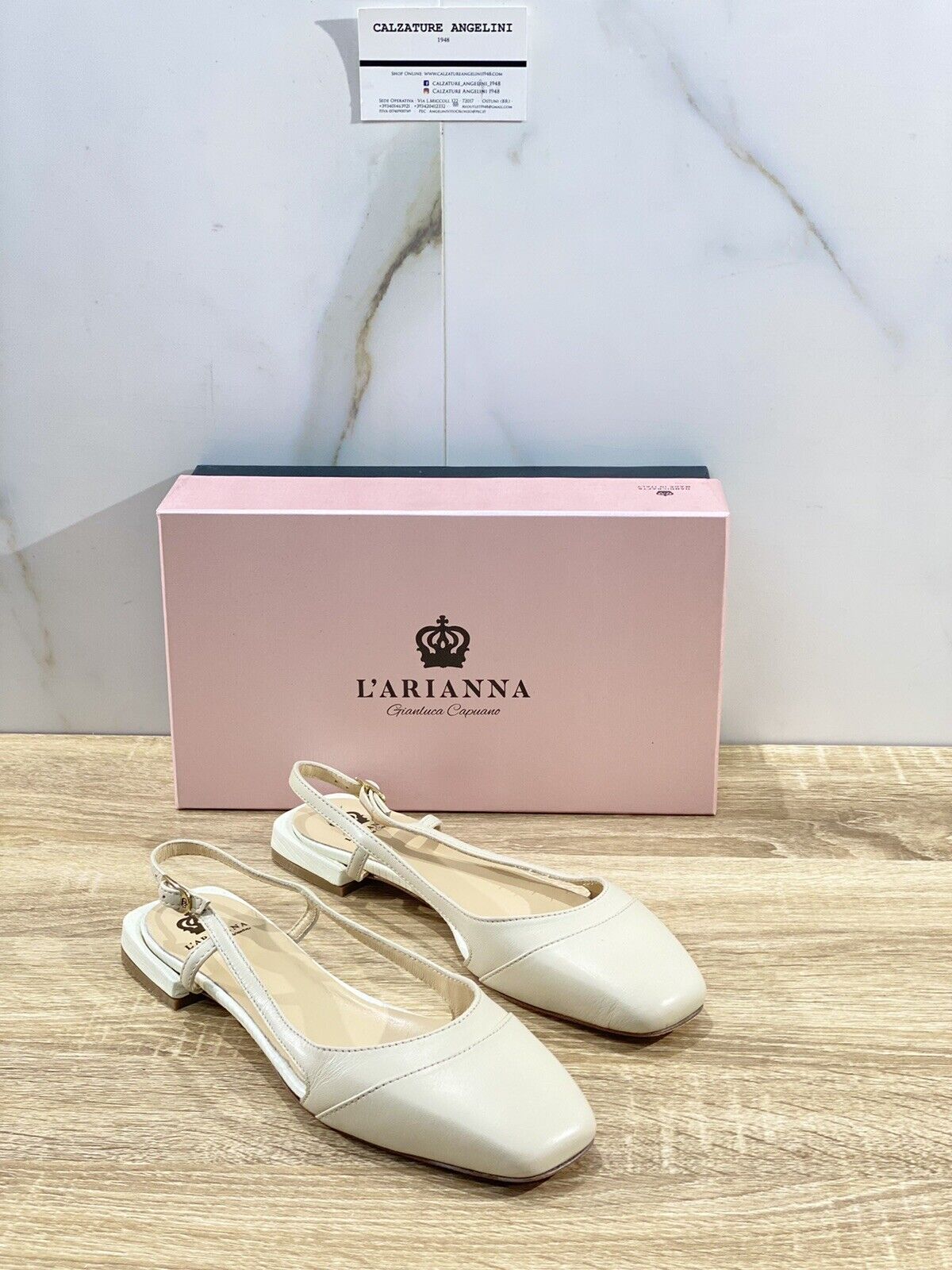 L’arianna Ballerina  donna CH1342     pelle Latte      Sling Back 38