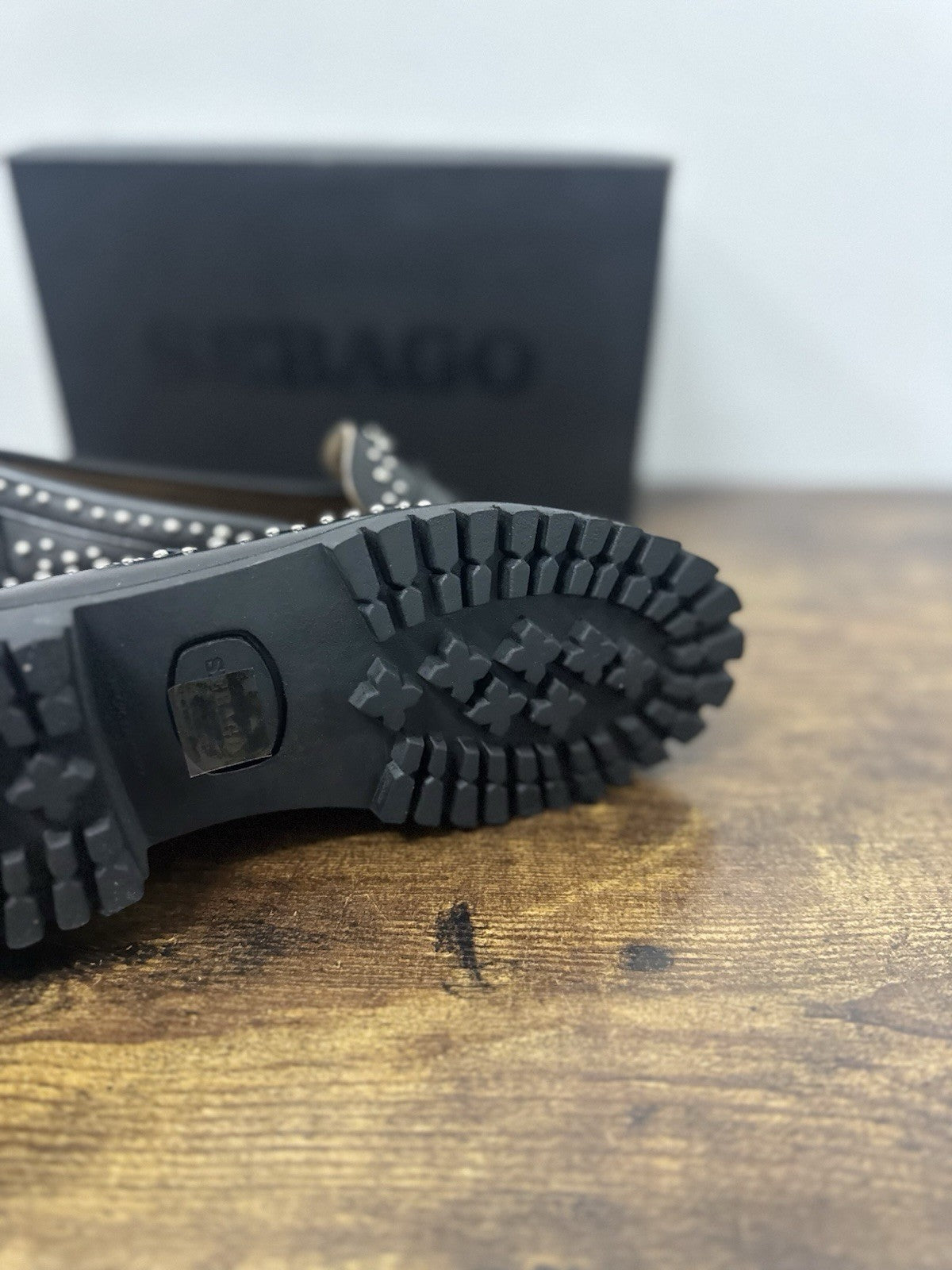 Sebago Dan Lug Studs Pelle Nero Mocassino Sebago Donna 38