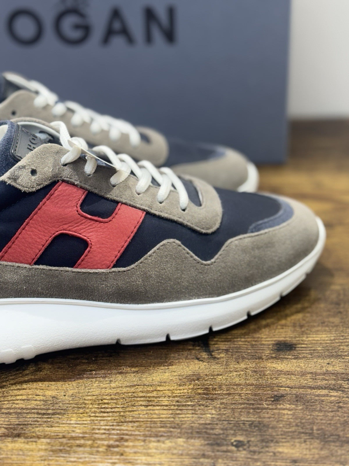 Hogan Interactive 3 Pelle Suede Grey Blu  Casual Hogan Uomo 42
