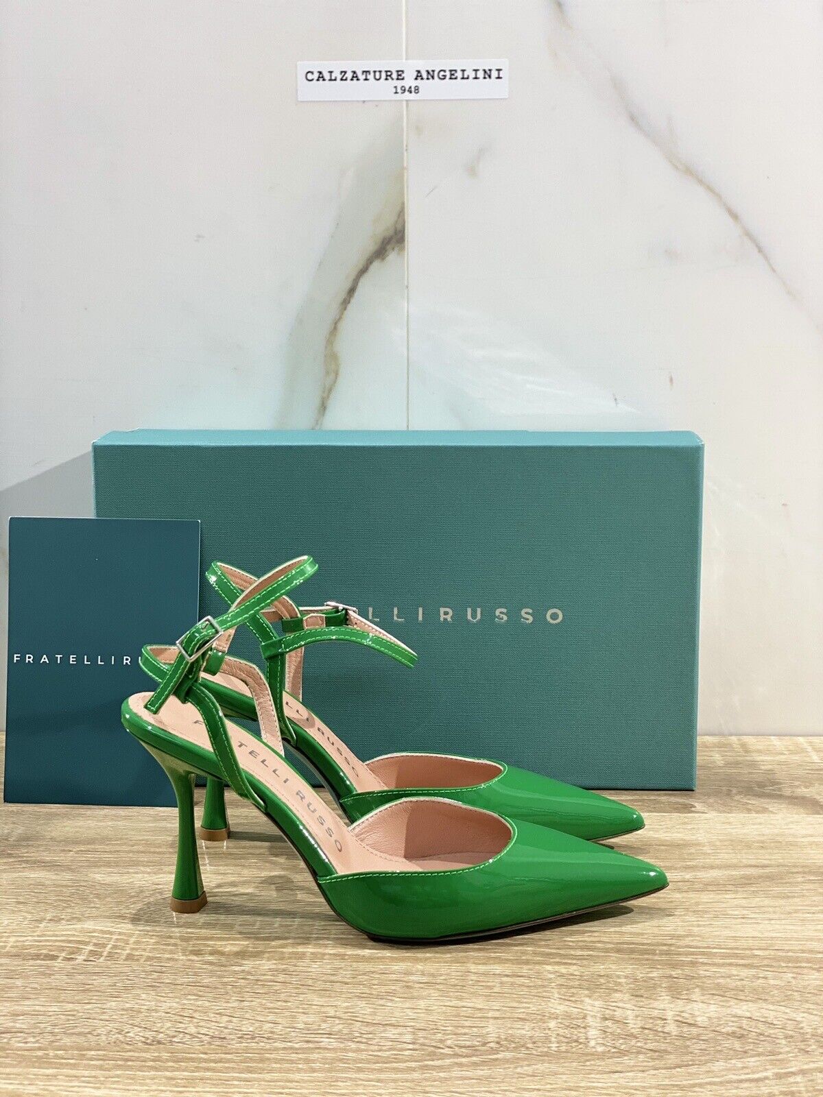 Fratelli Russo Décolleté’ Donna Verde Vernice Made In Italy 37