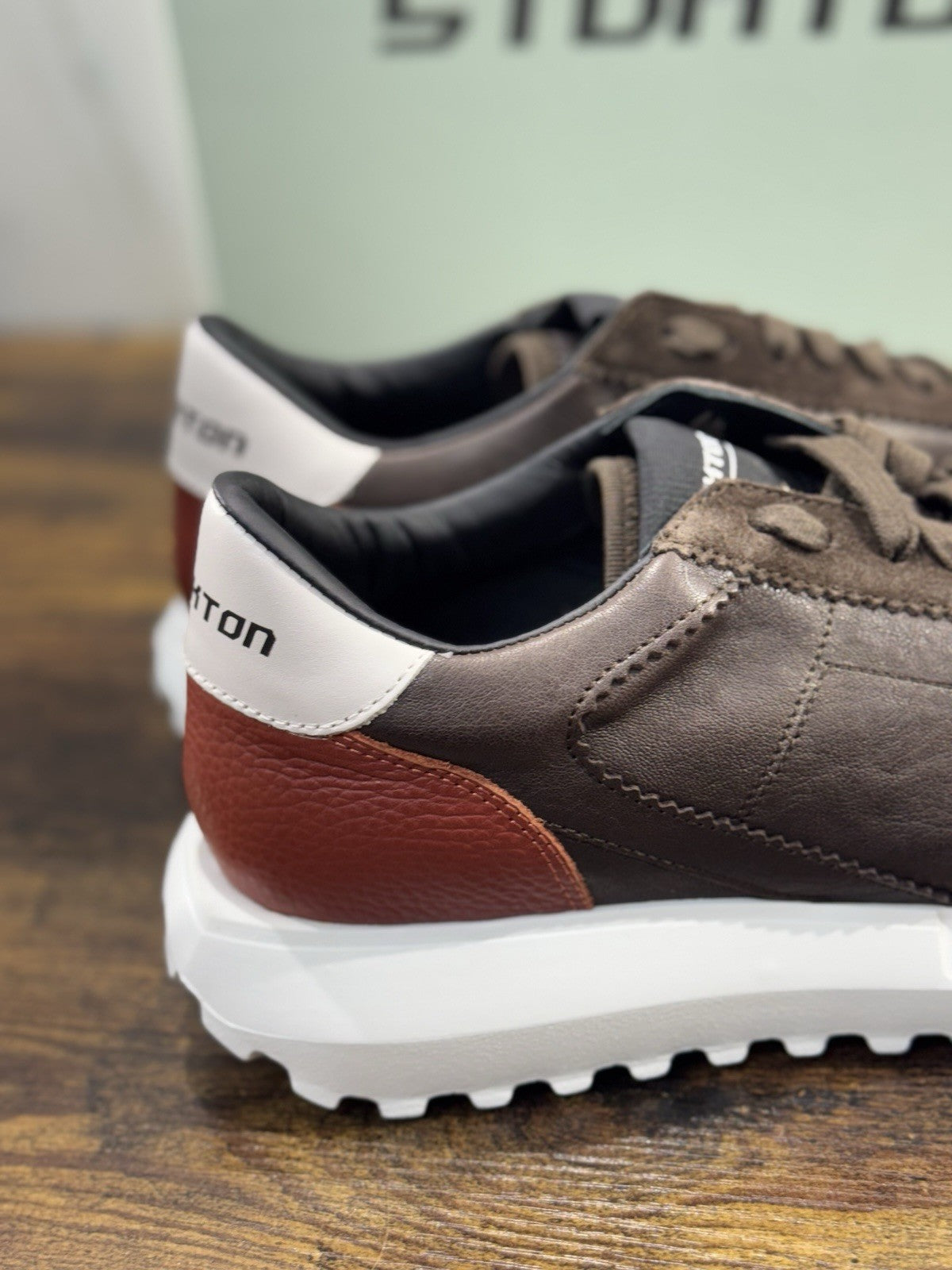 Stokton Sneaker Pelle Marrone   100% Made In Italy Uomo 45