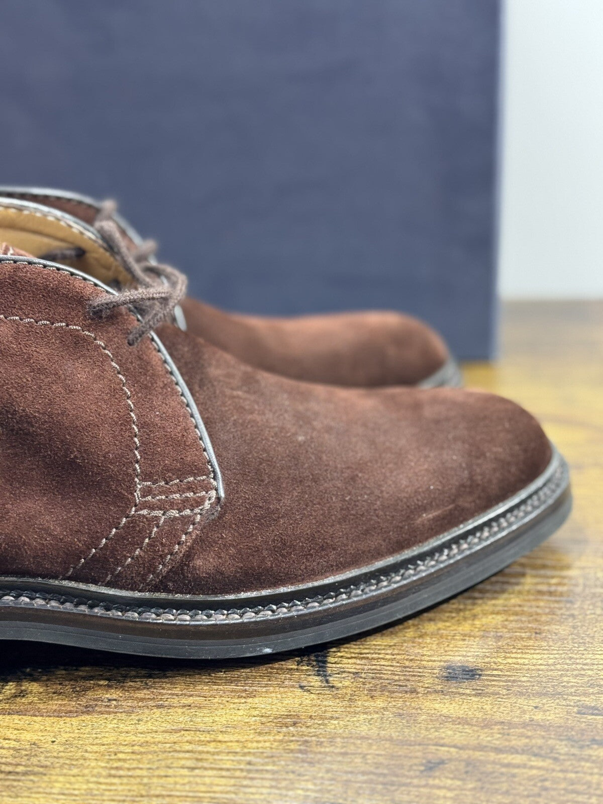 Edward Weston Polacchino Uomo Suede Cotto Gomma Triplex Northhampton Handmade 40