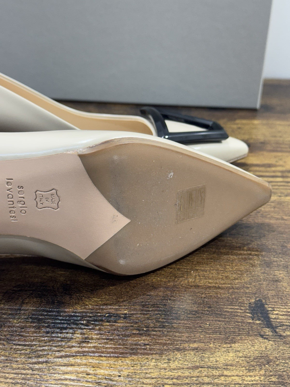 Sergio Levantesi Décolleté Pelle Ecru  Luxury Made In Italy Donna 41