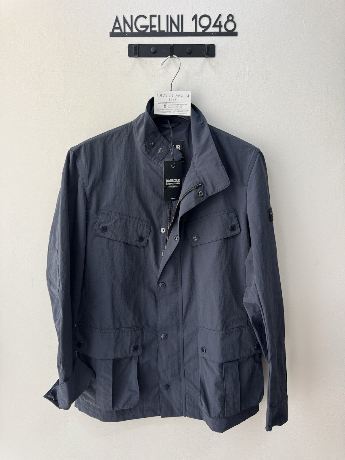 Barbour International Modern Showerproof Duke Blu  Jacket   Uomo M