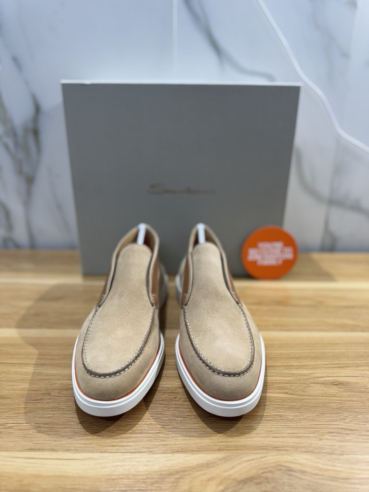 Santoni Polacchino  Summer Walk Suede Beige  Luxury Santoni Scarpe Uomo 43.5