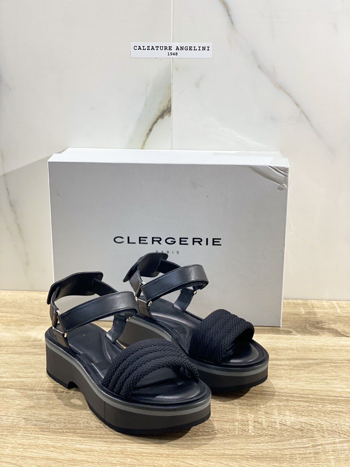 Clergerie Sandalo Donna Fera Nero Pelle E Tex Luxury Clergerie Sandal 37