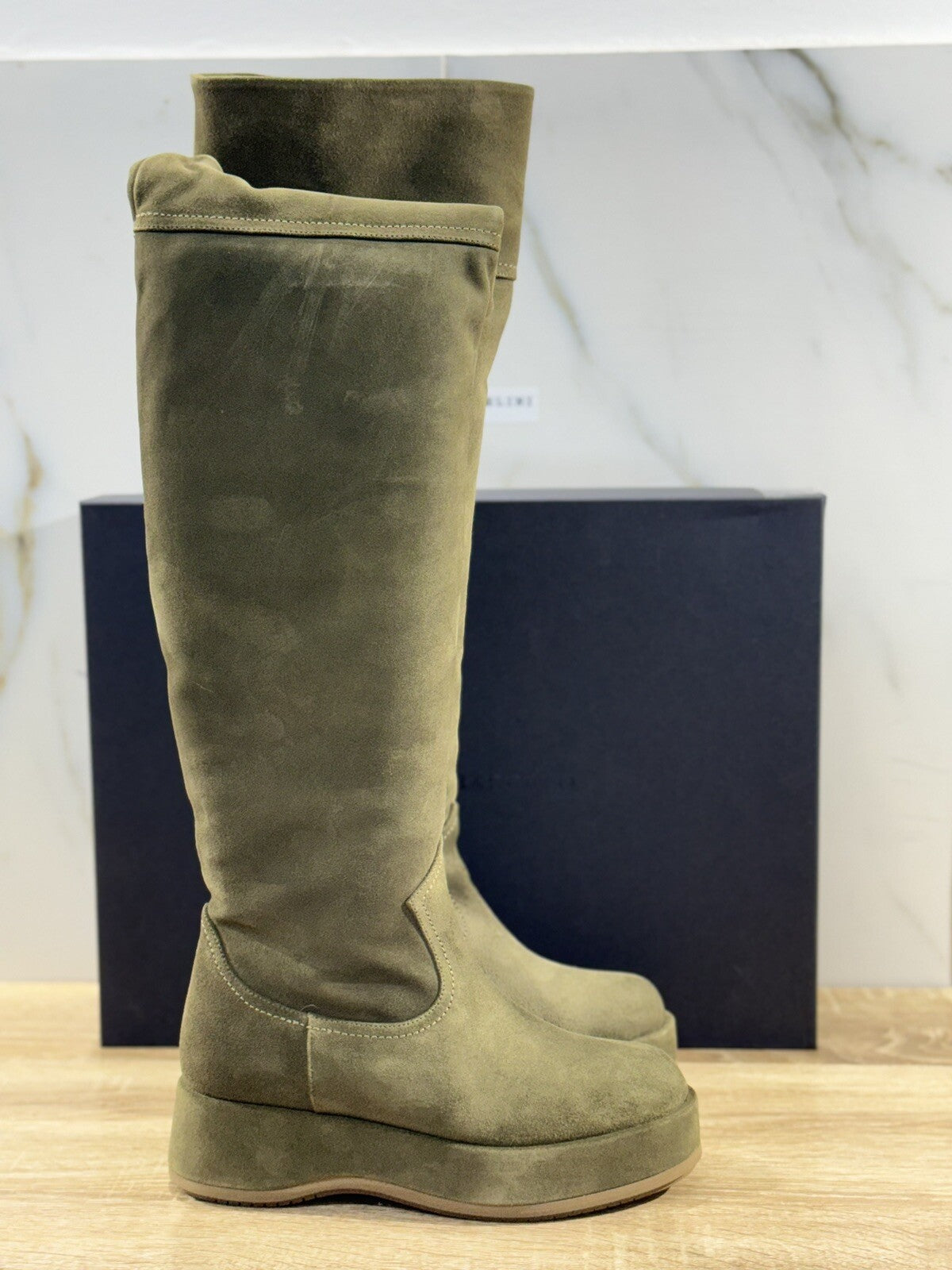 Paloma Barcelo’ Stivale Donna  Roy    Donna Suede Crosta Olive  Zeppa  40