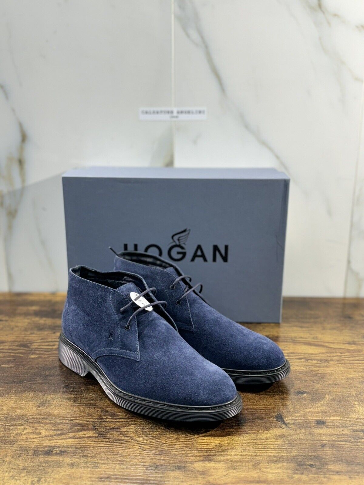 Hogan H393 Polacchino  Uomo Suede Blu    Extra Light Casual Hogan Boot 42