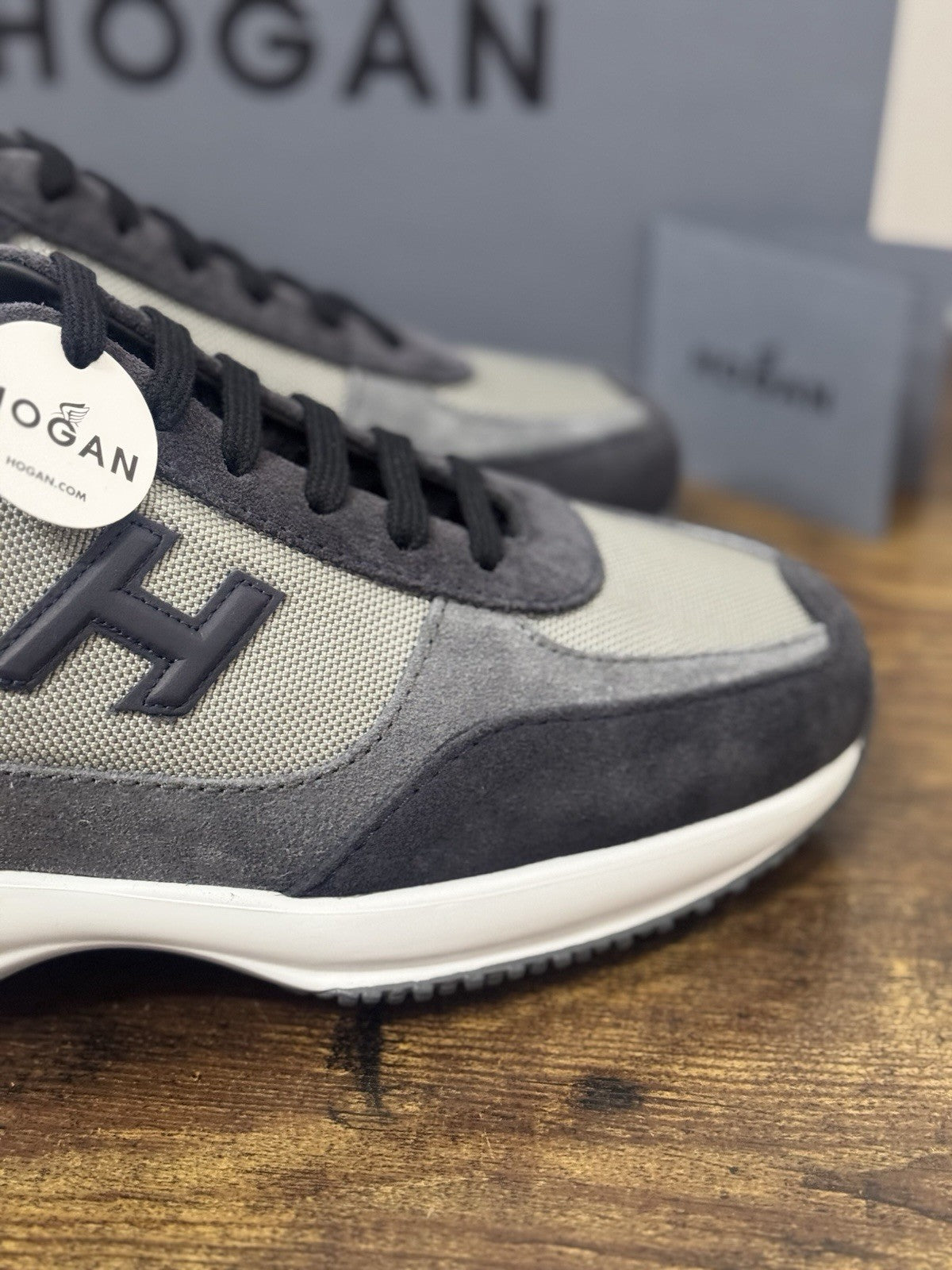 Hogan New Interactive Suede Blu Avio  Casual Sneaker Hogan Uomo 39
