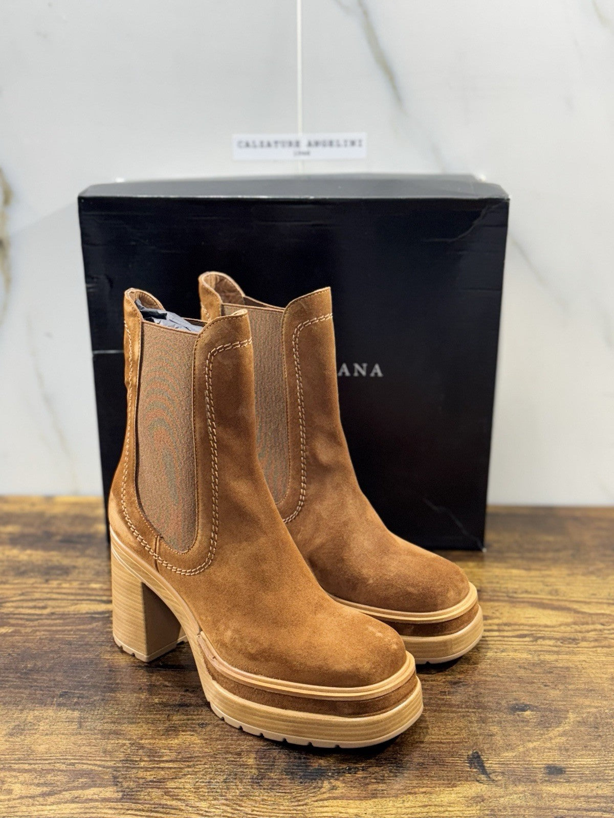 Pons Quintana Stivaletto Donna Suede Cuoio        Con Tacco Luxury Boot 37