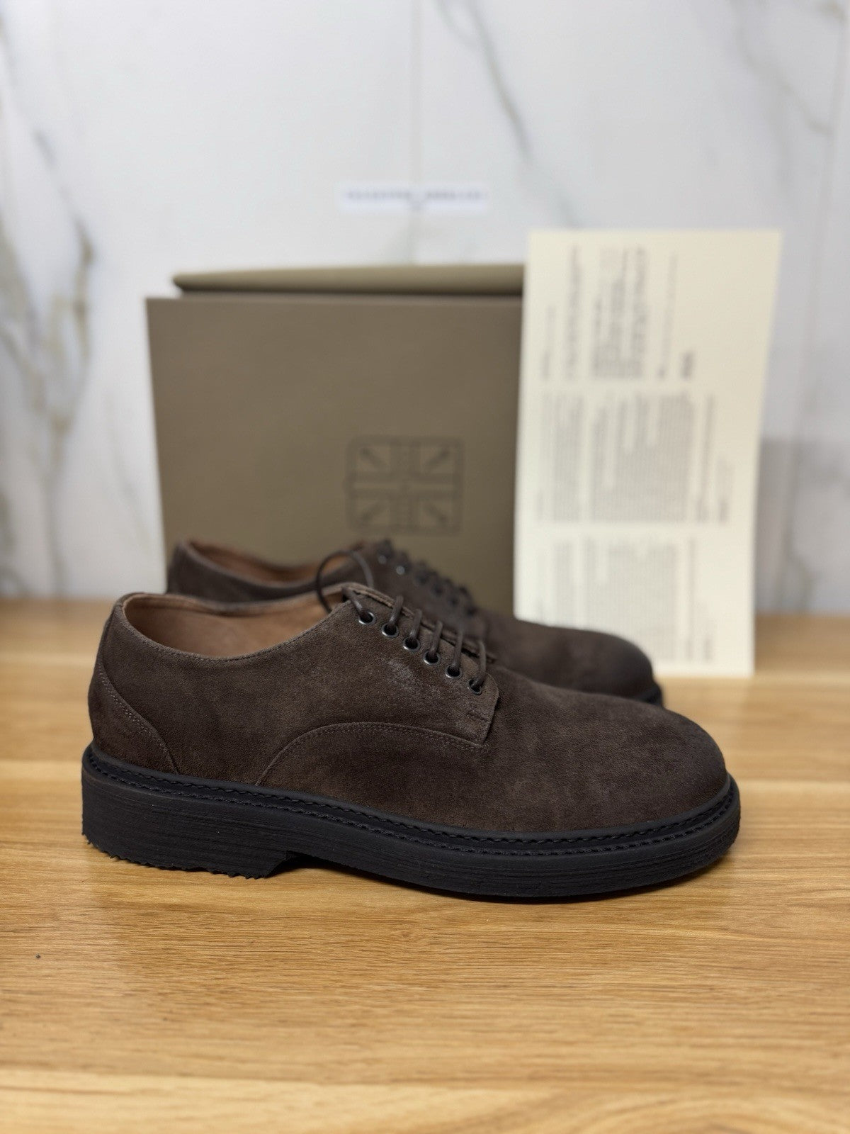 Pantanetti Scarpa Derby Pelle Suede Ebano  Extra light Casual Uomo 44