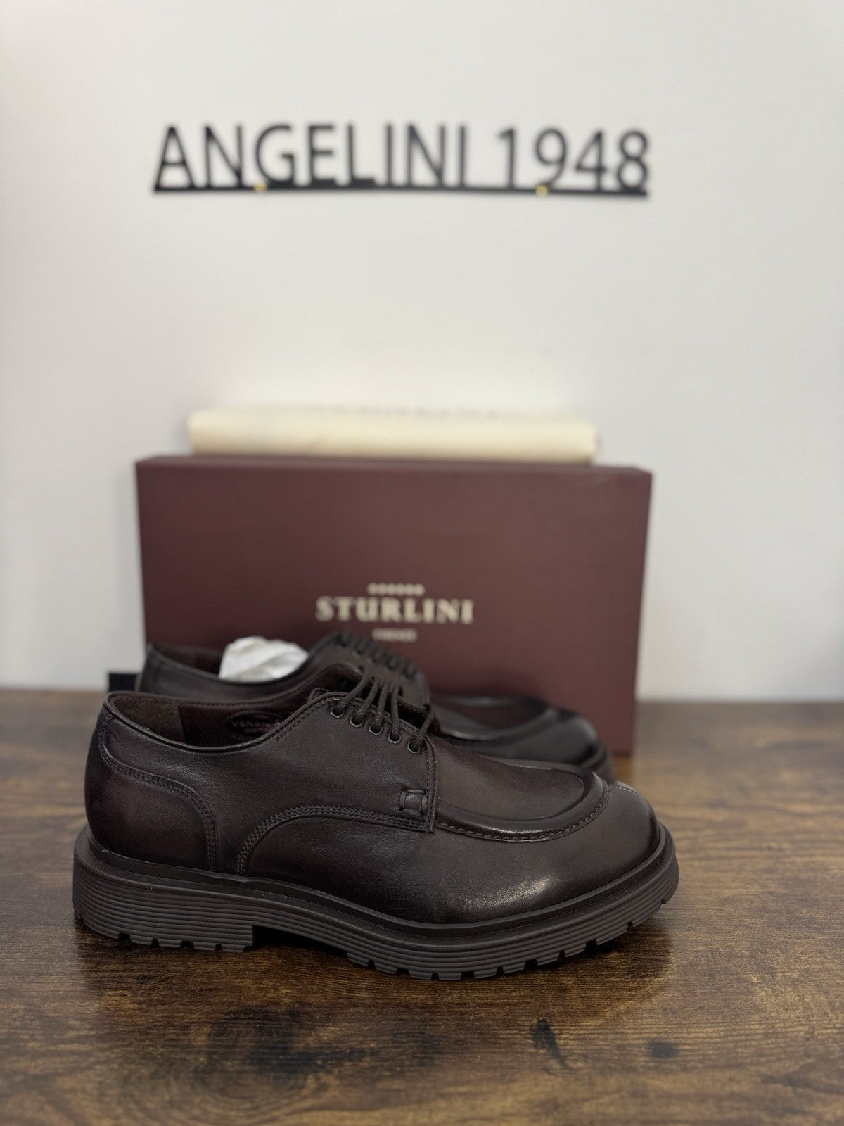Sturlini Stringata Uomo Pelle Marrone       Luxury Scarpa Uomo 43