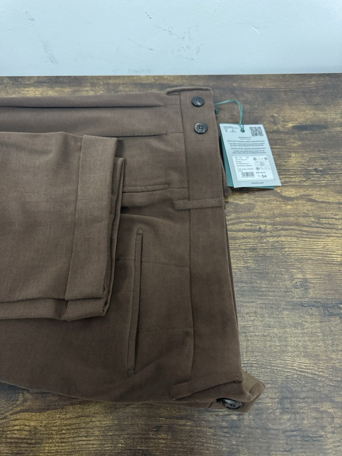 Berwich Pantalone Barber Marrone  Soft Cotton  Uomo 54
