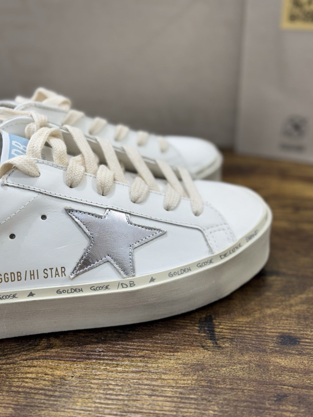 Golden Goose Hi Star Pelle Bianca Lilac Luxury Sneaker Golden Goose Donna 40