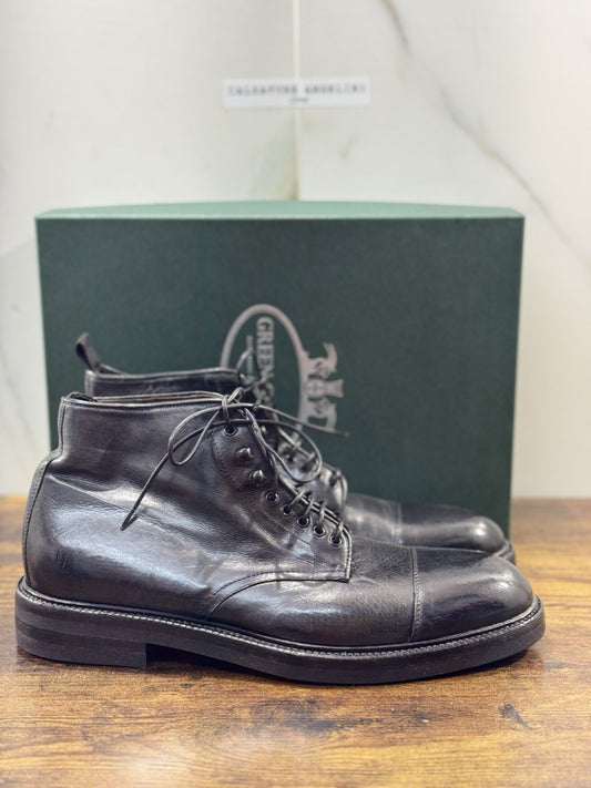 Green George Polacchino Pelle Nera Washed Casual Uomo 43.5