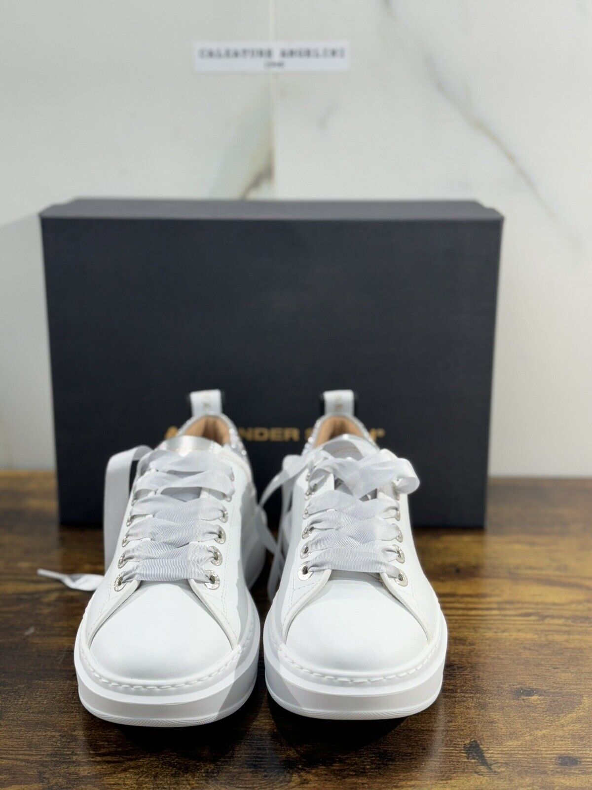 Alexander Smith London  Sneaker Donna Wembley  Pelle White Silver 37