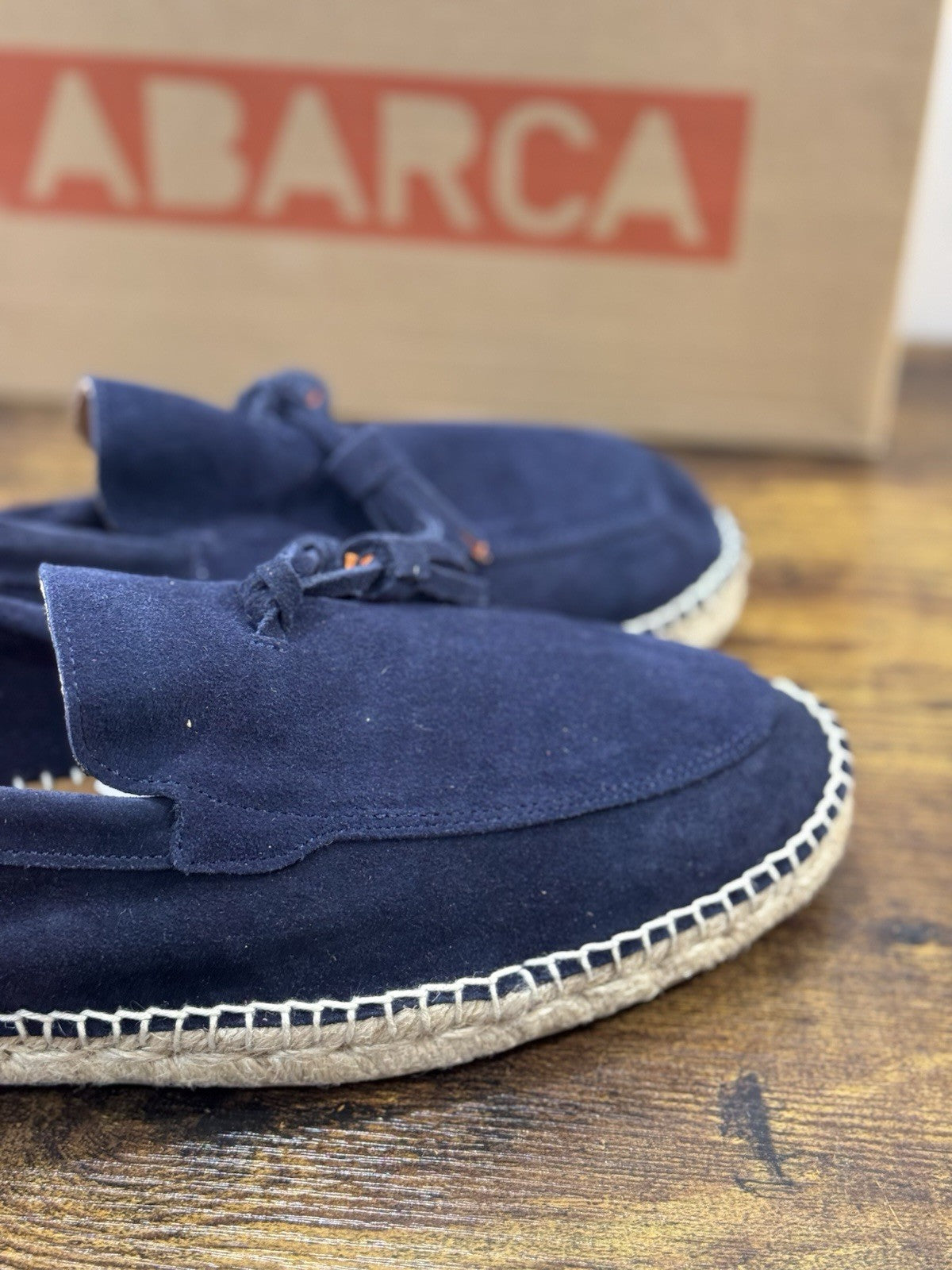Abarca Espadrilles Suede Blu Casual Uomo 45