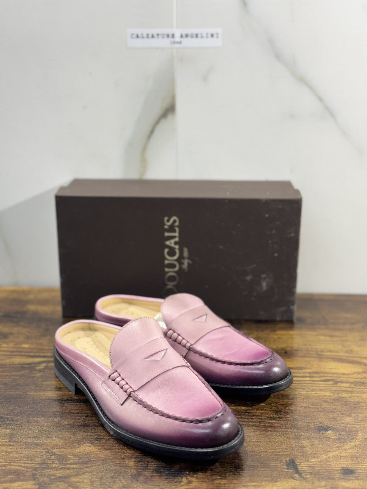 Doucal’s Scarpa Donna Sabot In Pelle Rosa Anticato A Mano 37