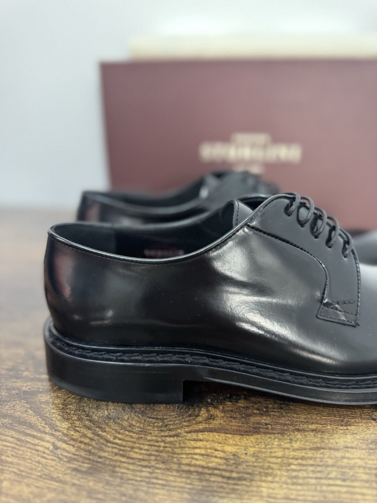Sturlini  Derby Pelle Nero Polish Binder Luxury Scarpa Uomo 40