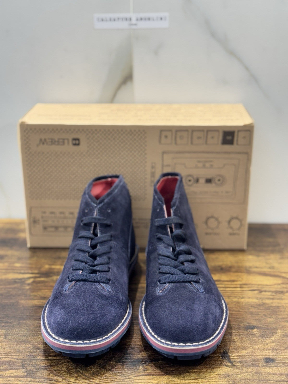 Lerews Polacchino Suede Blu Casual Boot Uomo 40