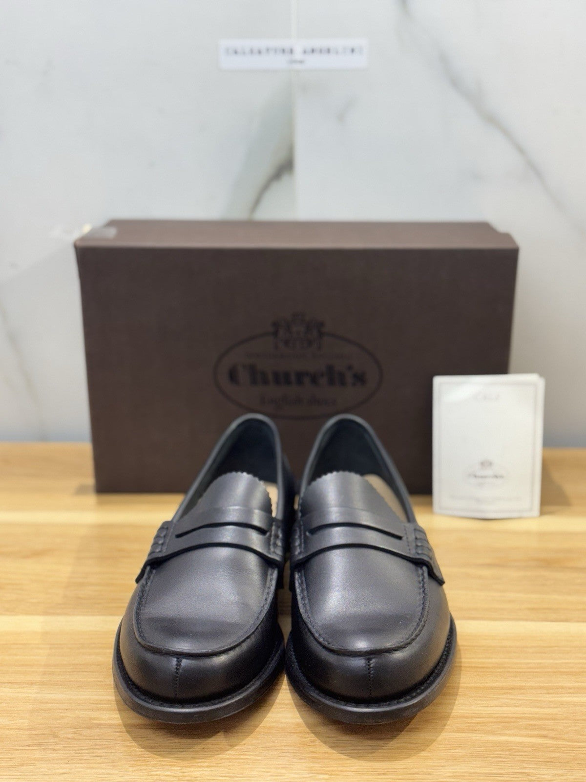 Church’s Pembrey Mocassino Fondo Cuoio Pelle Nero  Luxury Church’s Uomo 40.5