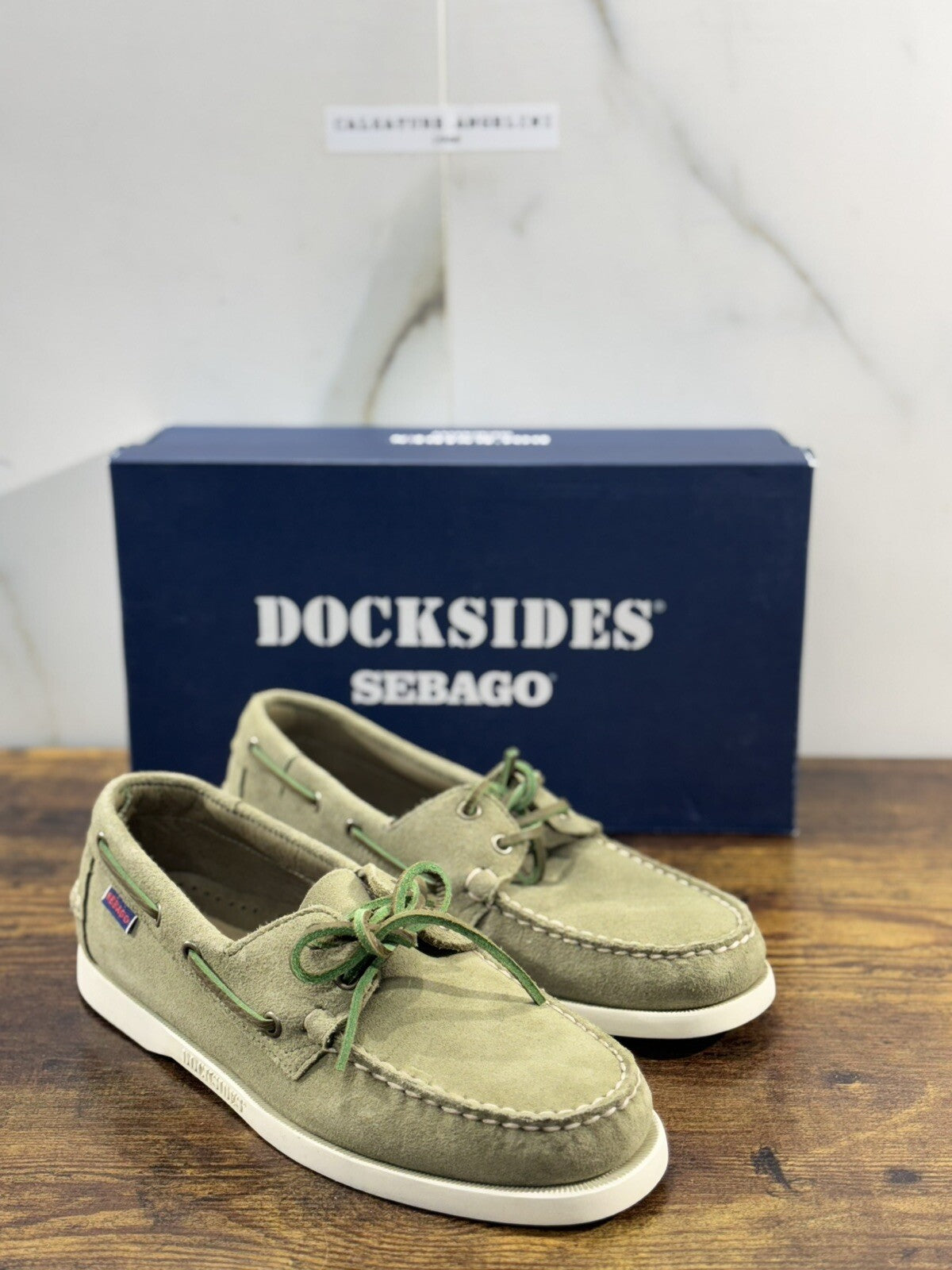 Sebago Docksides Portland Suede Militare Scarpa Da Barca Uomo Sebago 41